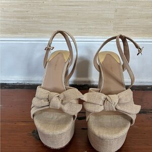 Antonio Melani Bindi Raffia Bow Platform Dress Sandals